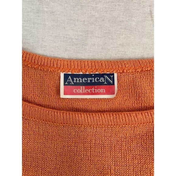 American Collection Women's T-Shirt Basic Solid Orange Short Sleeves Crew Neck - Picture 9 of 9